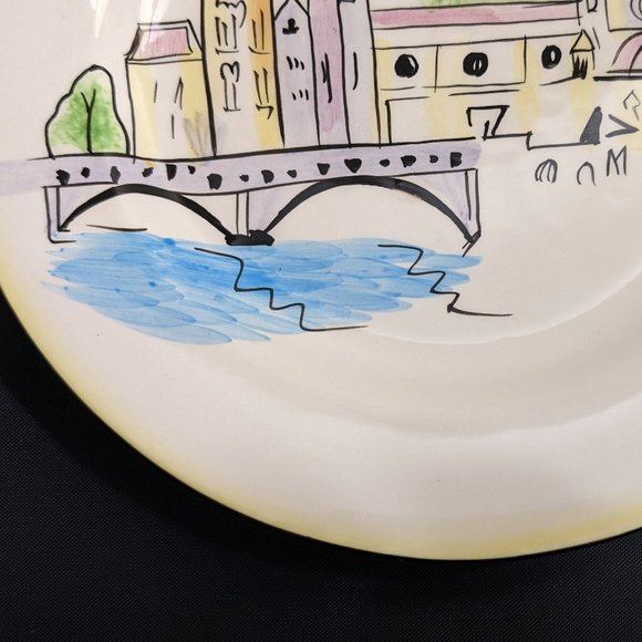 Vtg  8" Oneida Festa Italia Cheese/Salad/Dessert/Appetizers Venice Rome Pair - Picture 11 of 16